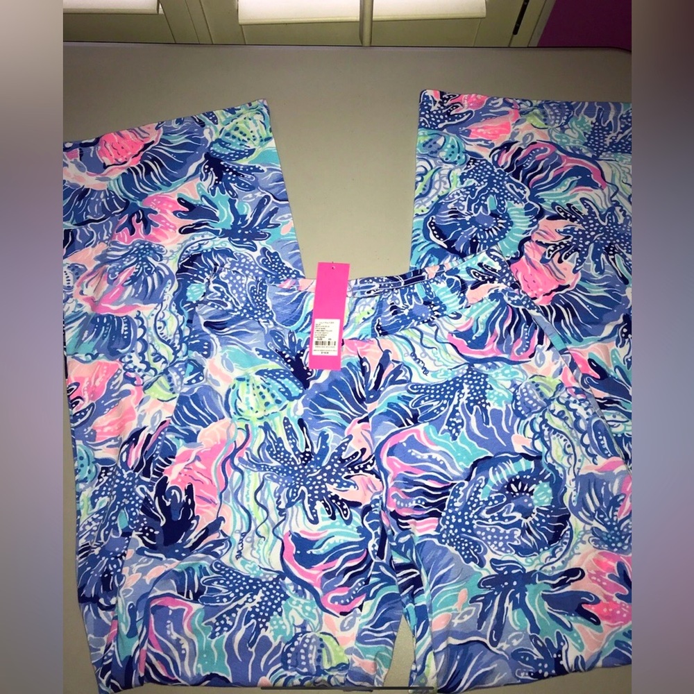Lilly Pulitzer NWT Lorena Breezy Palazzo Pants Saltwater Shade Seekers $118 XS - Picture 4 of 8